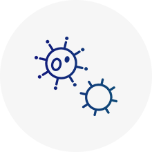 幅広いウイルス・細菌に対応